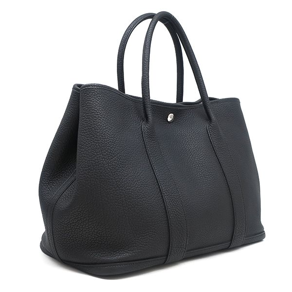 Hermes Tote Bag Garden Party PM Negonda Black Silver Hardware Black Hardware