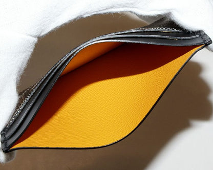 Goyard Card Case Pass Case Saint-sulpice PVC Canvas Black And Yellow Stsulppmlty