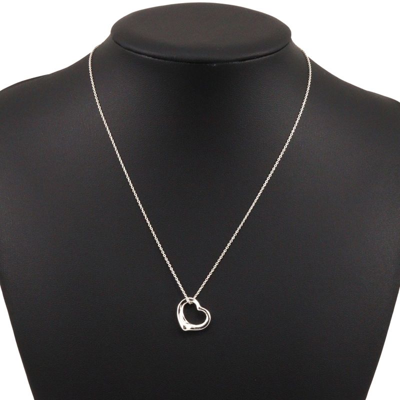 Tiffany & Co Open Heart Elsa Peretti 925 Silver Ladies 2.7g Necklace