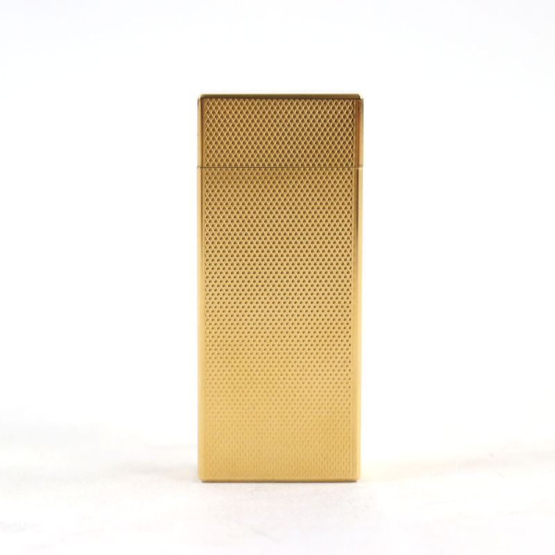 Cartier Pentagonal All-over Pattern Short Roller Lighter Gold With Case Swiss