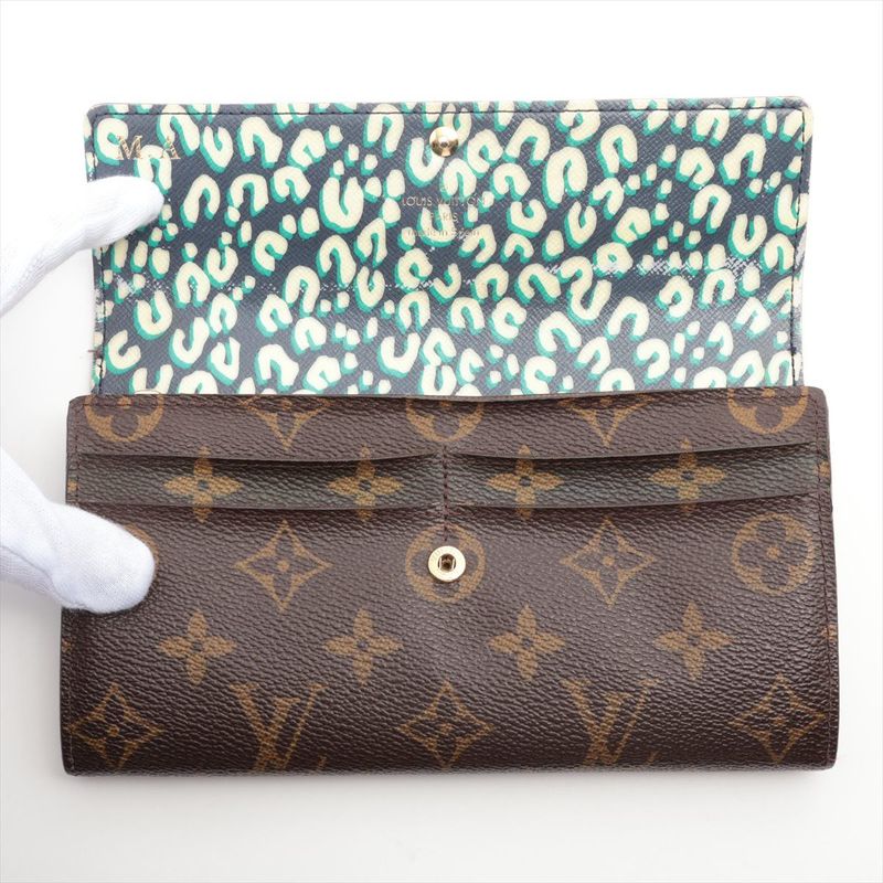 Louis Vuitton Monogram Portefeuille Sarah Long Wallet M60104 Leopard Brown And