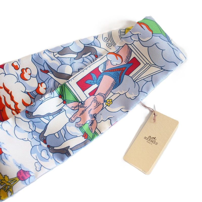 Hermes Tsuiri My Cloud Silk Red Scarf
