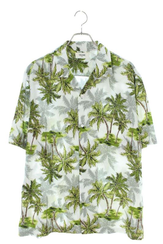 Celine 2c946341x Hawaiian Rayon Short Sleeve Shirt Men's 40