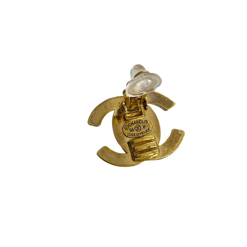 Chanel Vintage Coco Mark Earrings Ear Cuff Accessory 96P