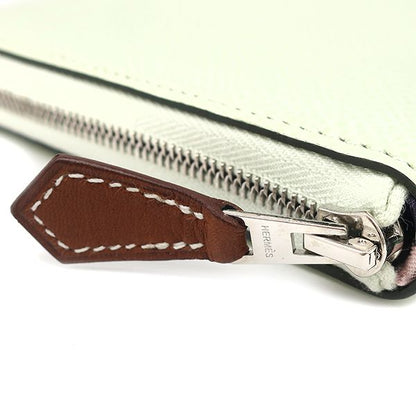 Hermes Long Azap Long Silk Inn Vaux Epson Vert Fizz Silver Hardware Unused