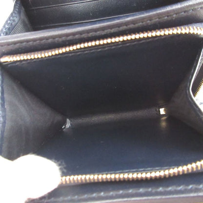 Gucci Horsebit 621891 Canvas Leather Beige Navy Blue Bifold Wallet 0437 Gucci