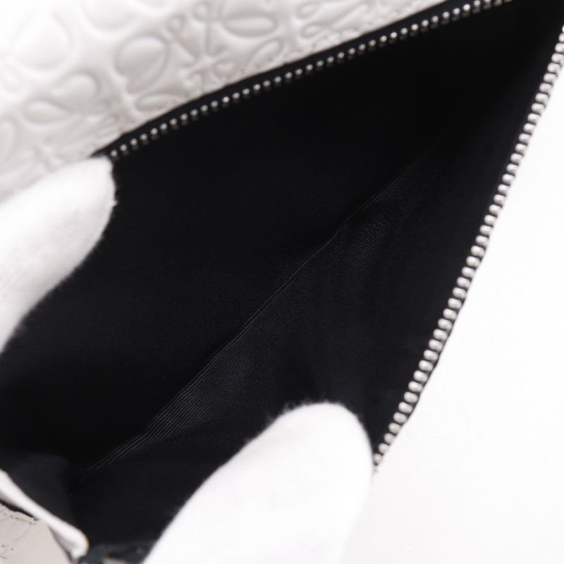 Loewe Repeat Anagram Leather White Unisex Long Wallet