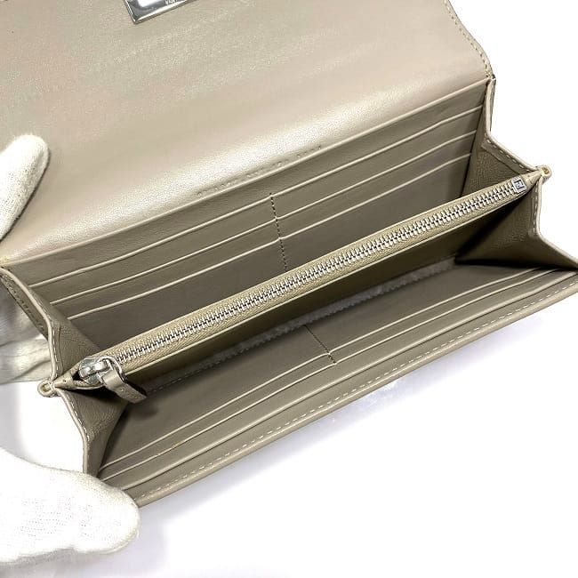 Fendi Foldable Long Wallet Gray Peekaboo 8m0377