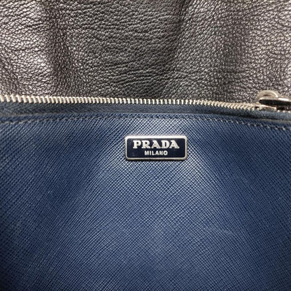 Prada Studded Crossbody Black And Navy Saffiano Leather Bt0970180