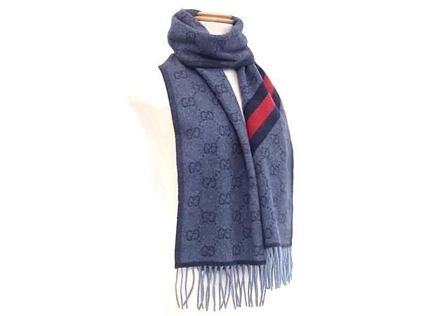 Patterned Gucci GG Pattern Sherry Line 100% Rana Wool Scarf Men's Women's