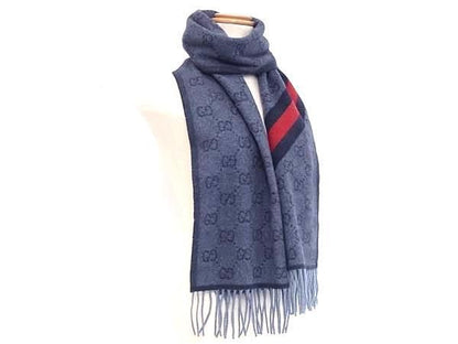 Patterned Gucci GG Pattern Sherry Line 100% Rana Wool Scarf Men's Women's