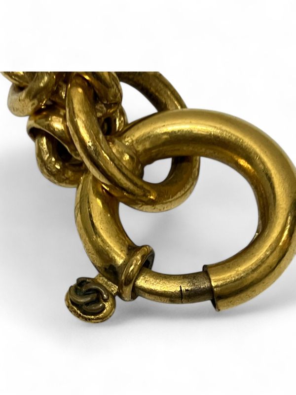 Chanel 11P Coco Mark Chain Necklace With Mirror Unisex Gold -