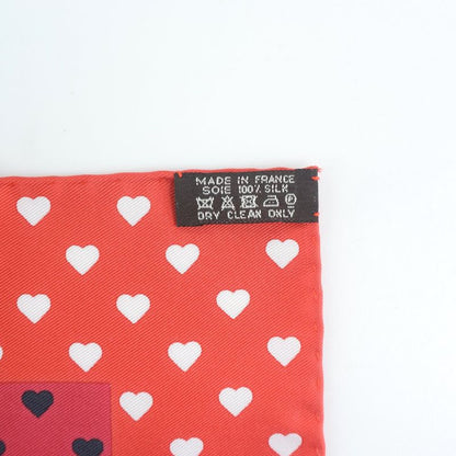 Hermes Carré 42 Heart Silk Red Women's Scarf