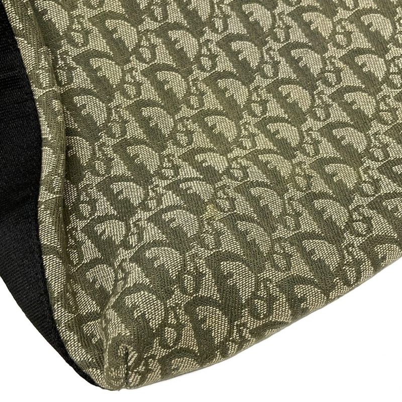 Dior/christian Dior Shoulder Bag Trotter Khaki Ivory And Black