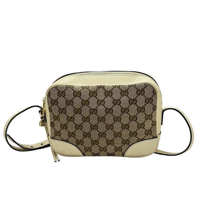 Gucci Shoulder Bag Bree 449413 Dark Brown Beige And Ivory Leather