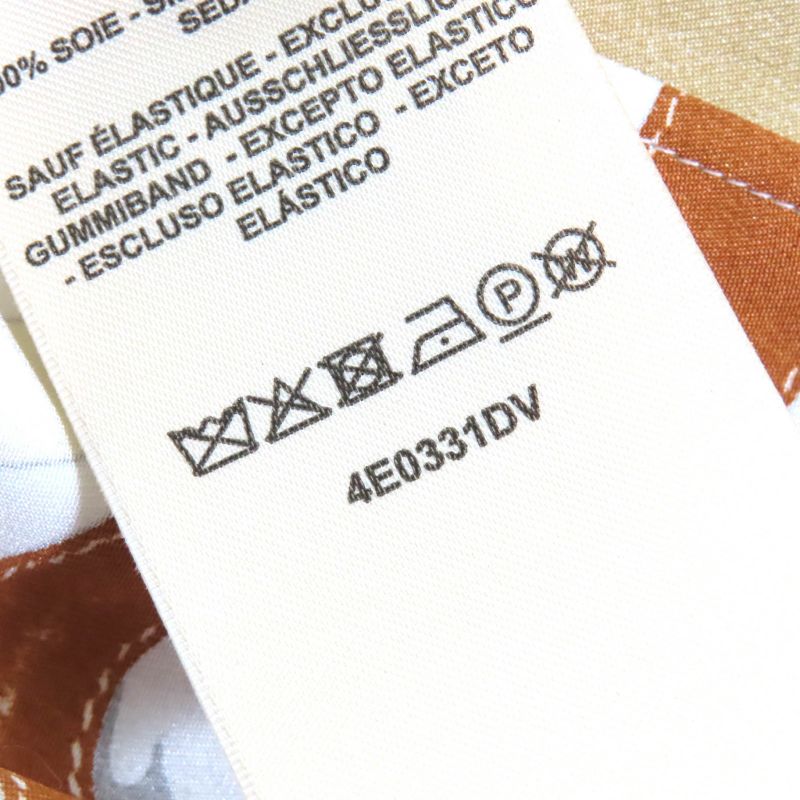 Hermes 2024 4e0331dv Panoplie Tout Cuir 100% Silk Printed Short Pleated Skirt