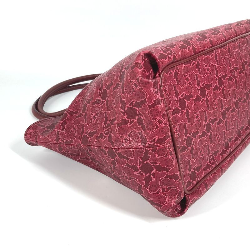 Celine Shoulder Bag Logo Sarky Pvc/leather Red