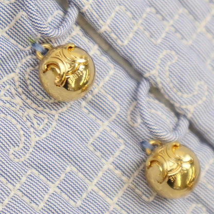 Celine Triomphe Striped Chelsea Jacket with Butty 2v65s128x.07cg Blue 34