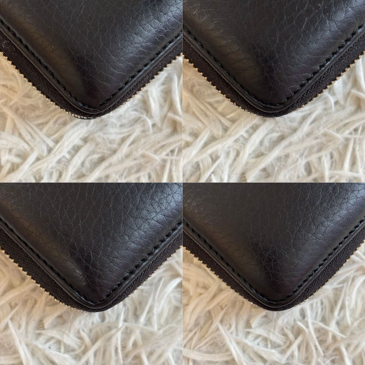 GUCCI Pebbled Calfskin Soho Zip Around Wallet Black Tassel Zippy