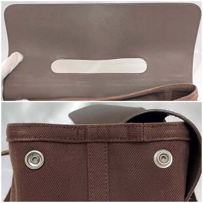 Hermes Handbag Valparaiso PM Brown Excellent Condition Canvas