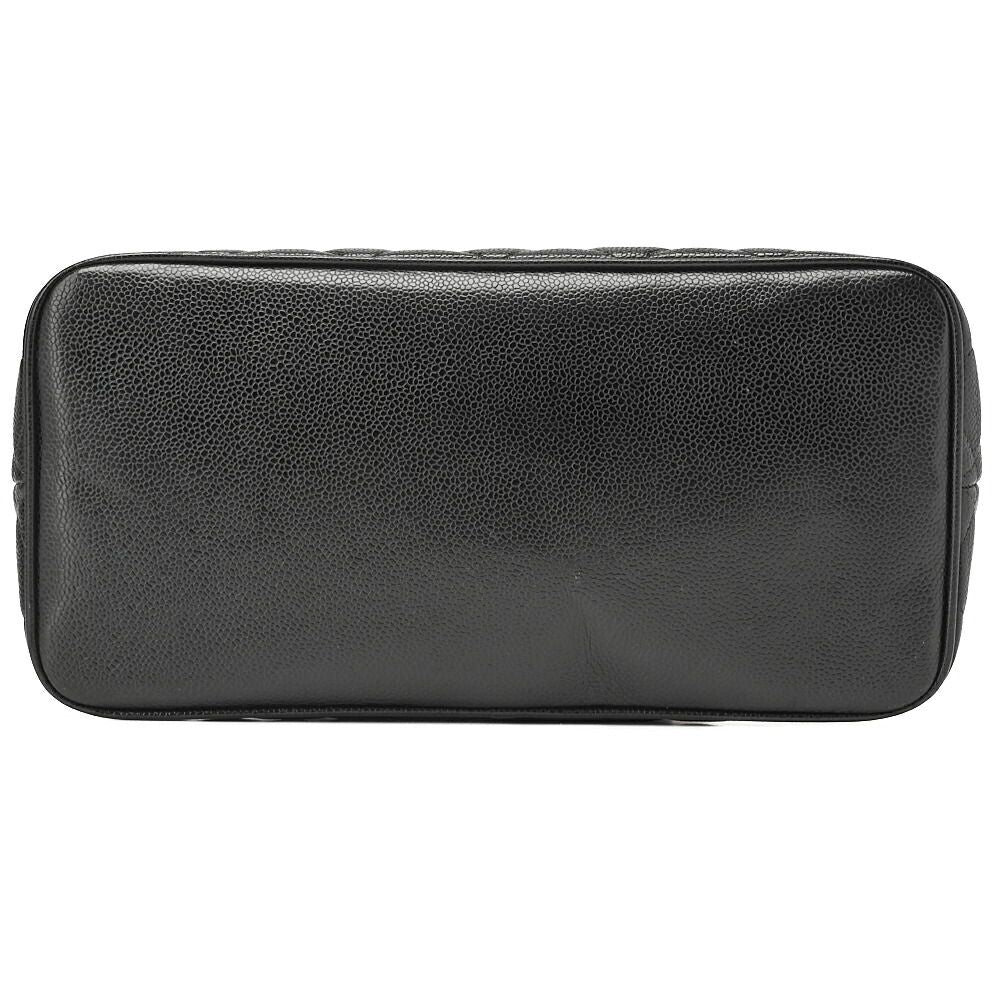 Chanel Matelasse Reprint Tote Caviar Skin Black With Silver Hardware Women's