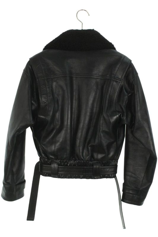 Louis Vuitton 20AW Fjlj85yri Belted Boa Liner Leather Jacket Women 34