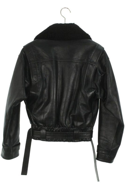 Louis Vuitton 20AW Fjlj85yri Belted Boa Liner Leather Jacket Women 34