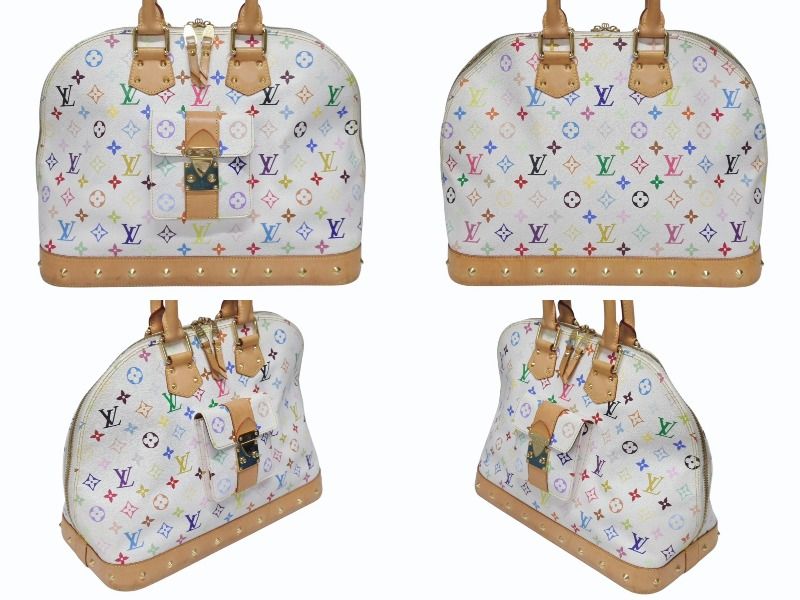 Louis Vuitton Takashi Murakami Alma GM Handbag Monogram Multicolor White — view 2