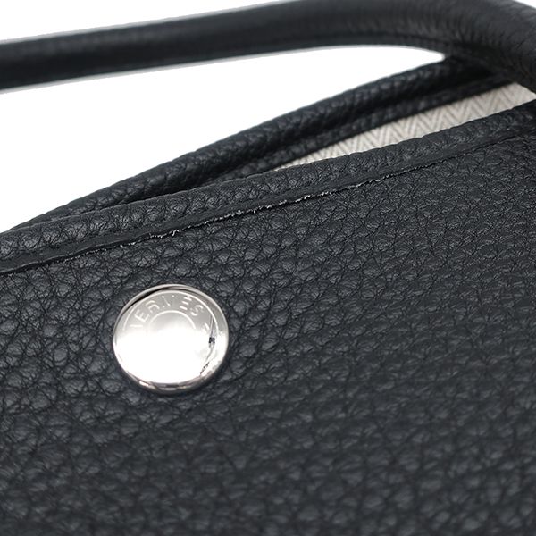 Hermes Tote Bag Garden Party PM Negonda Black Silver Hardware Black Hardware