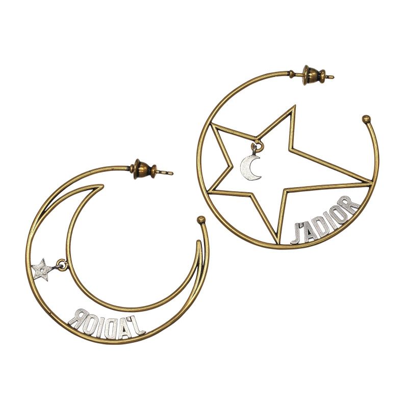 Dior Moon & Star J'adior Hoop Gold Plated Ladies 7.5g Earrings