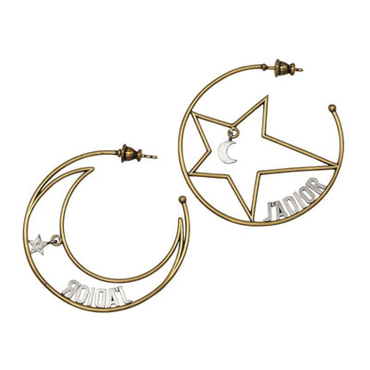 Dior Moon & Star J'adior Hoop Gold Plated Ladies 7.5g Earrings