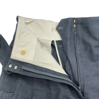 Celine by Phoebe Philo Linen Rayon Belted Wide Pants 2 1t17 7630 Blue 36