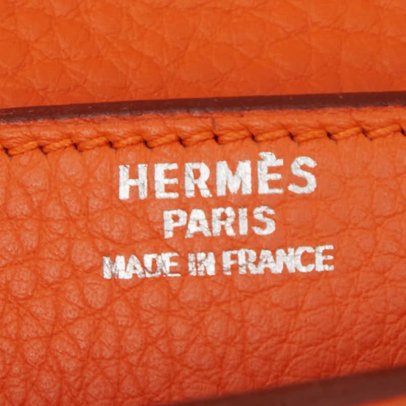 Hermes Sac A Depeches 38 Business Bag Briefcase Orange Taurillon Clemence Women