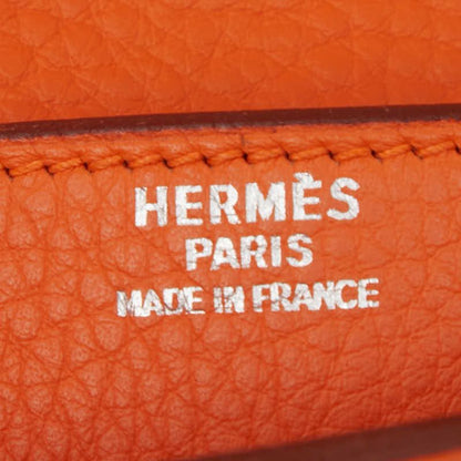 Hermes Sac A Depeches 38 Business Bag Briefcase Orange Taurillon Clemence Women
