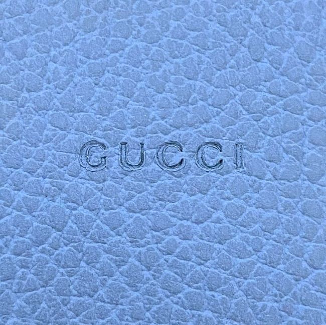 Gucci Pouch Ec22858 Light Blue Bamboo 449652 Excellent Condition