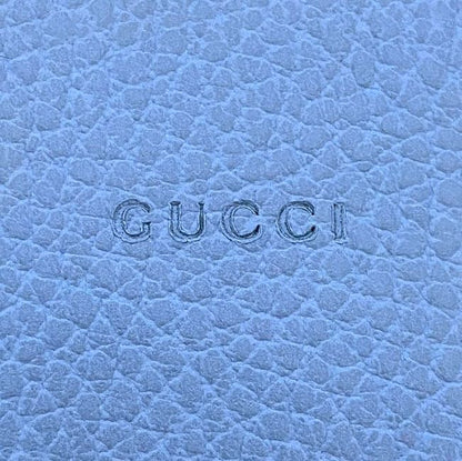 Gucci Pouch Ec22858 Light Blue Bamboo 449652 Excellent Condition