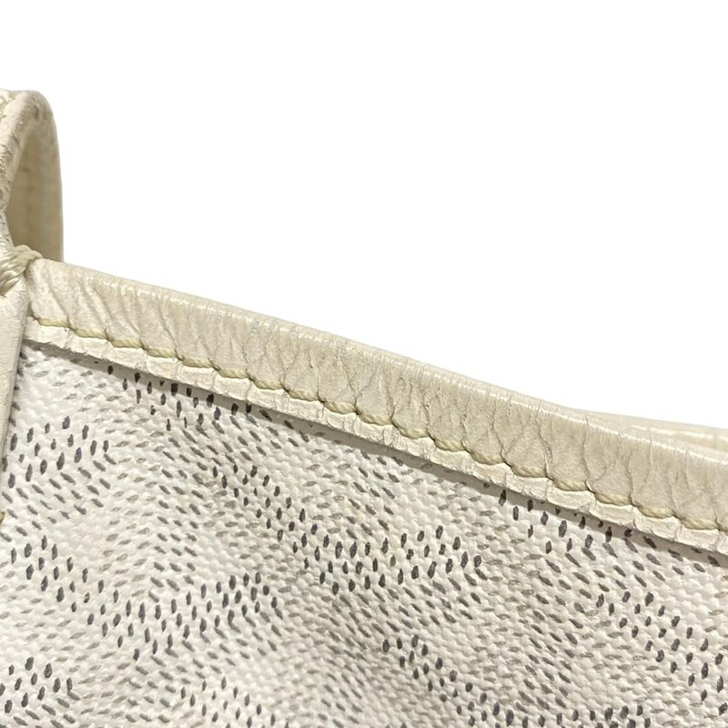 Goyard Tote Bag Saint Louis PM White Leather