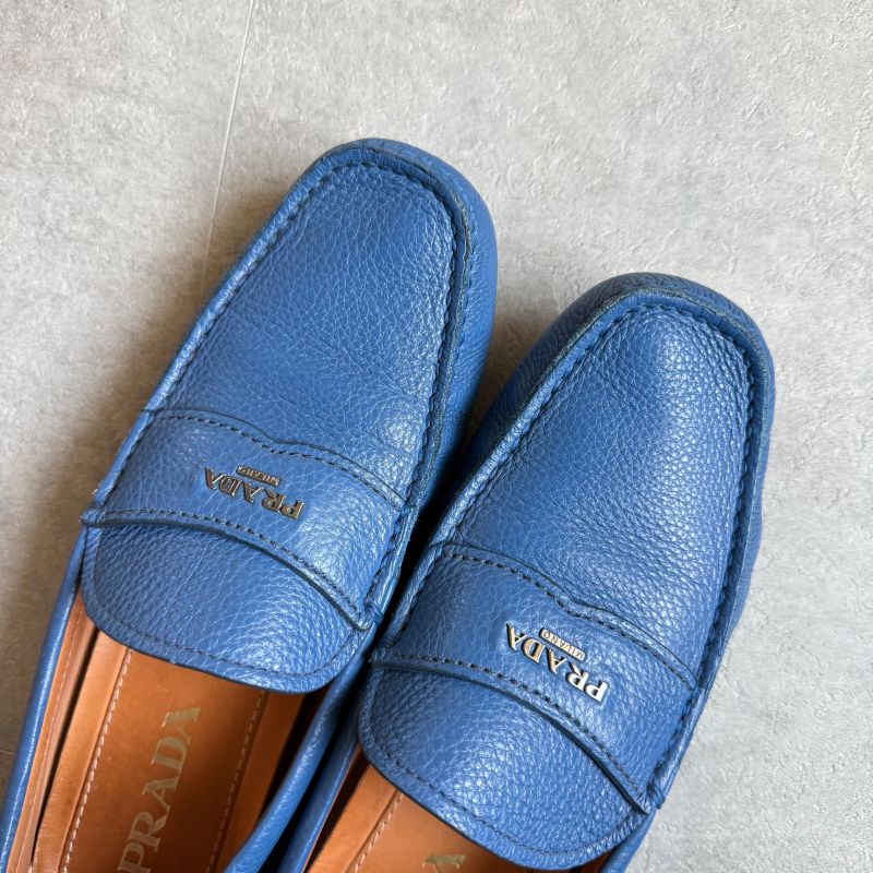 Prada Driving Shoes Loafers Slip-on Leather Genuine Leather 6 26cm (10.24in)