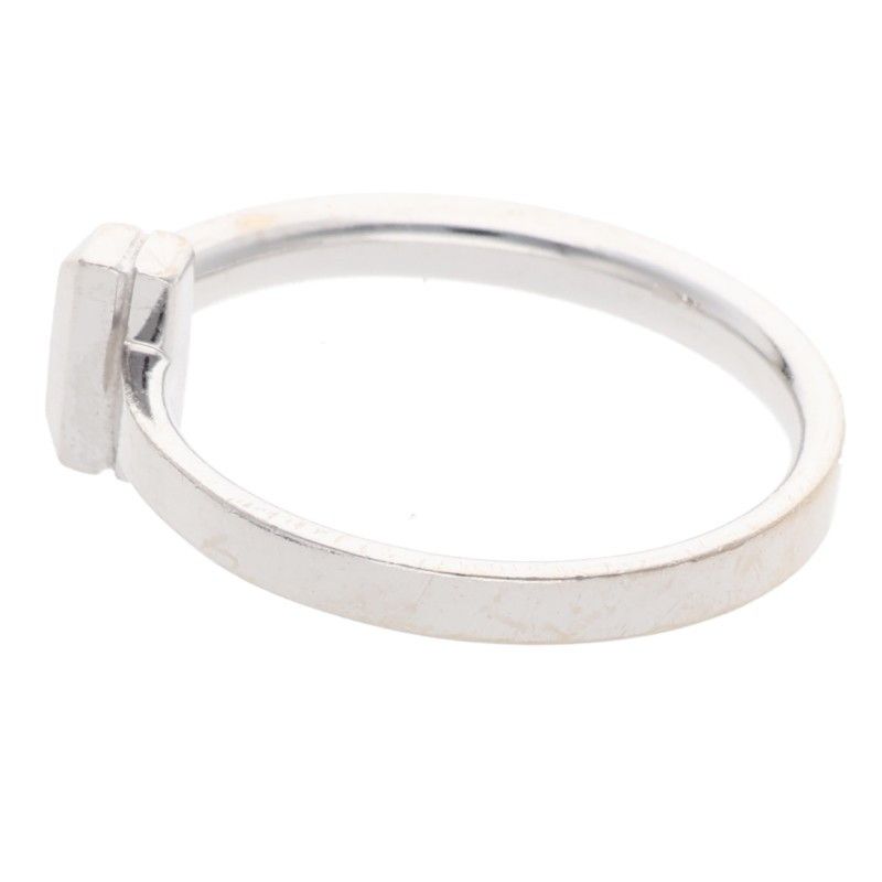 Tiffany & Co 18K White Goldt One Narrow White Gold Ring Men's Size 16.5
