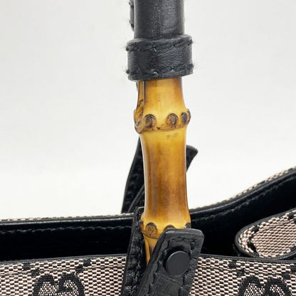Gucci Tote Bag GG Canvas/bamboo 112526 Canvas Black Pin Cles Deuce