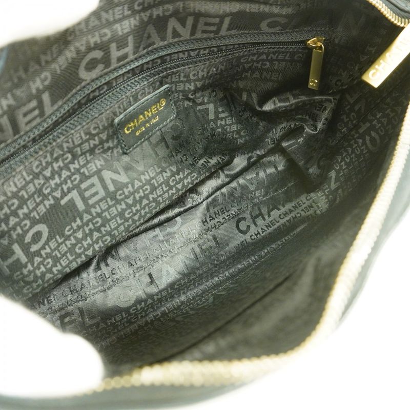 Chanel Shoulder Bag Choco Bar Lambskin Black Chien Pan Gold Hardware Women