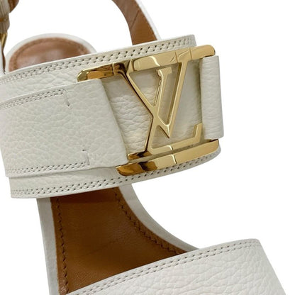 Louis Vuitton Horizon Line Sandals Shoes Leather White Gold Lvhardware Strap