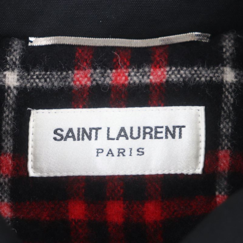  Saint Laurent Paris 486134 Checkered Lined Elbow Patch Cotton Double Zip Up