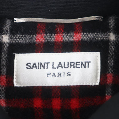  Saint Laurent Paris 486134 Checkered Lined Elbow Patch Cotton Double Zip Up