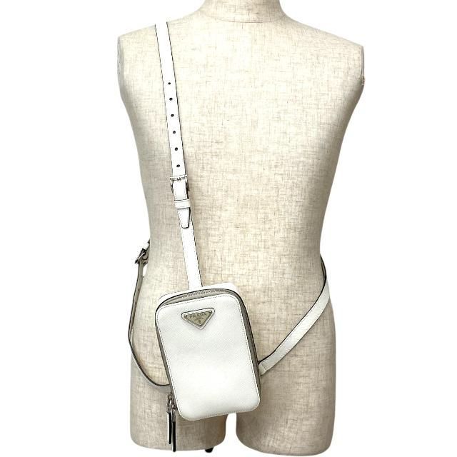 Prada 2vz039 Shoulder Bag Body Bag Mini Bag Triangle Logo Leather White