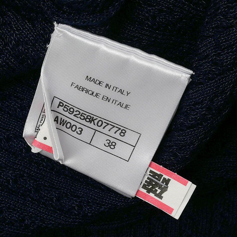 Chanel Knit Dress P59258 38 Cotton Wool Navy