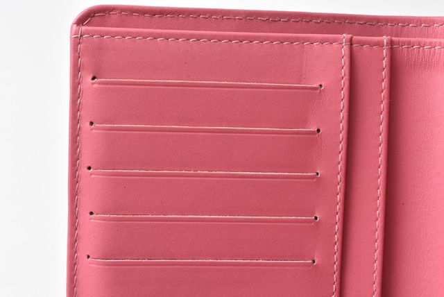 Chanel Wallet Chanel 2 Fold Wallet Leather Quilted Stitching Rose Silver