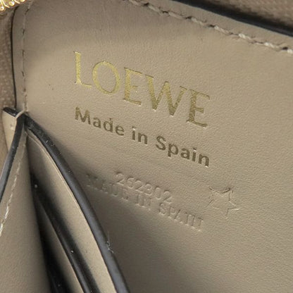 Loewe Long Wallet Repeat Zip Around Calfleather Light Oats Gold Hardware