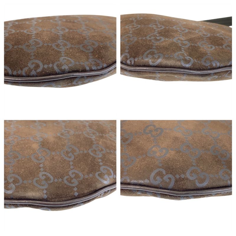 Gucci Brown GG Canvas/suede 001 1206 Shoulder Bag Women 504743