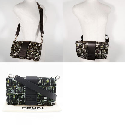Fendi Mamma Bucket 3WAY Body Clutch Zucca Camouflage Pattern 7va472 Nylon Black